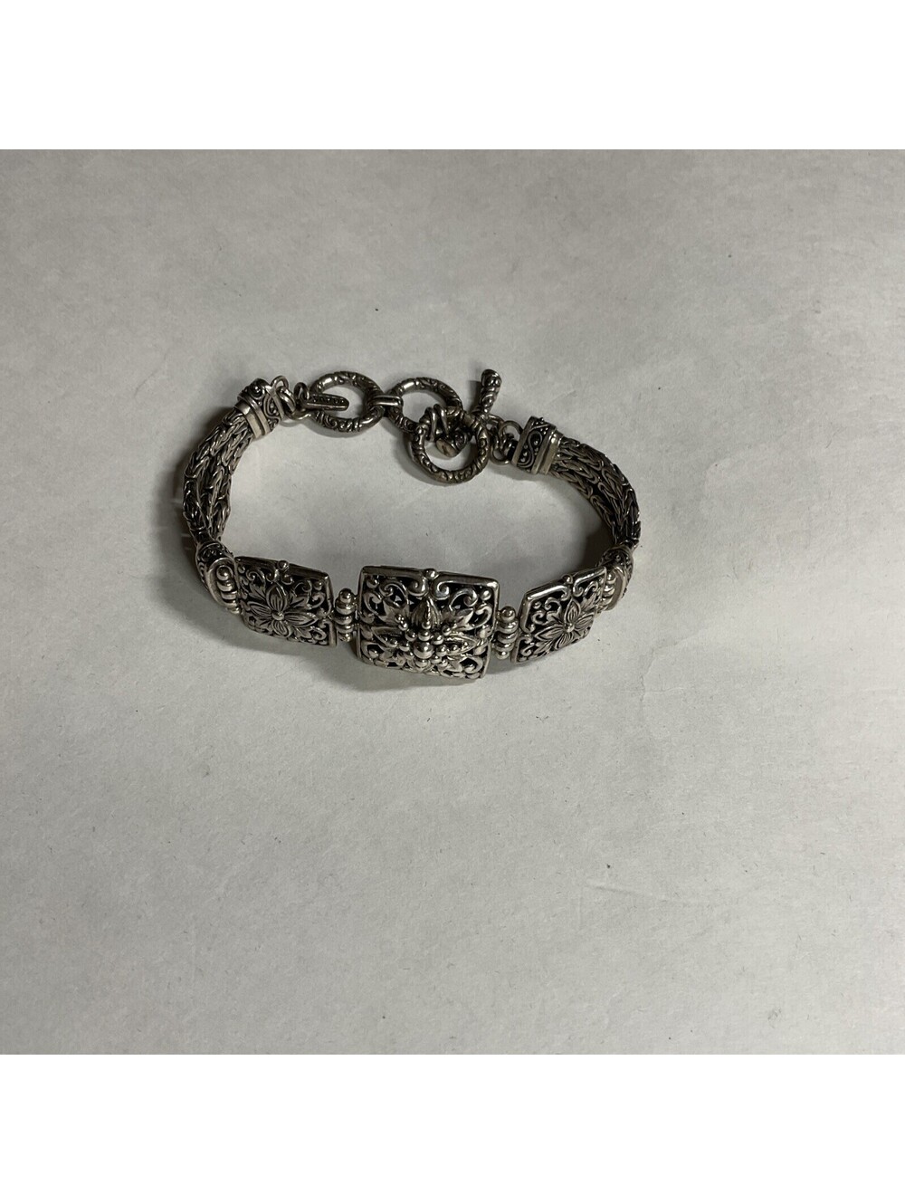 SARDA STERLING SILVER ADJUSTABLE CLASP BANGLE BRACELET